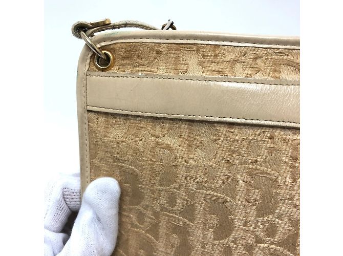 Borsa a spalla beige Christian Dior - vista 7