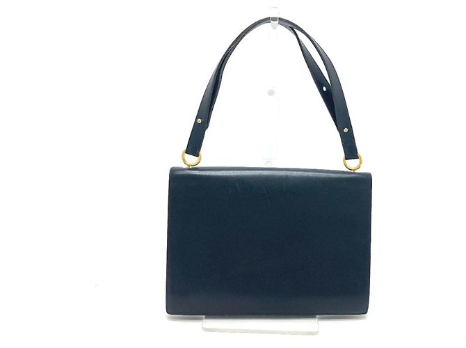 Borsa a spalla in pelle blu navy Christian Dior - vista 2