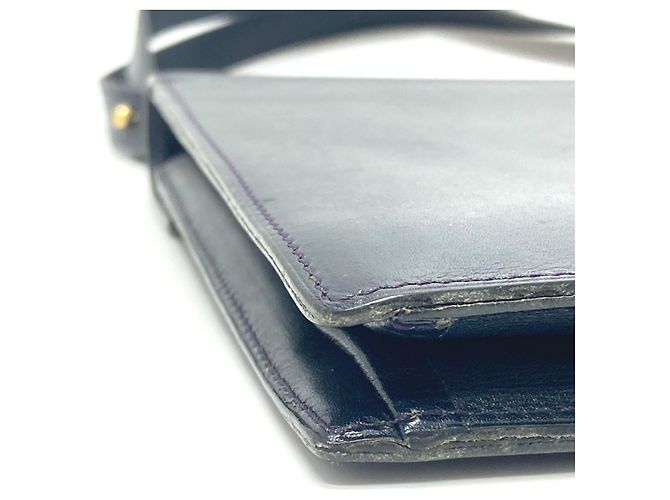 Borsa a spalla in pelle blu navy Christian Dior - vista 7
