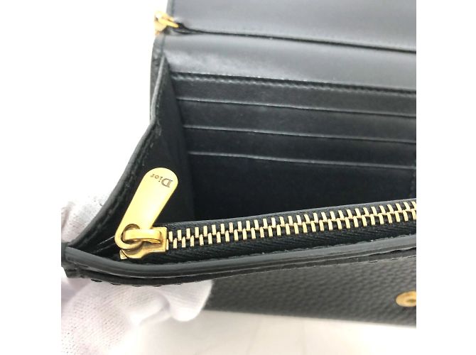 Borsa a spalla in pelle nera Christian Dior Nero - vista 11