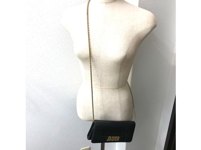 Borsa a spalla in pelle nera Christian Dior Nero - vista 15