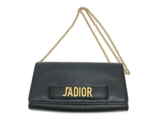 Borsa a spalla in pelle nera Christian Dior Nero - vista 2