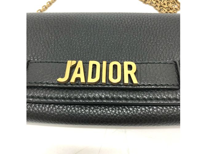 Borsa a spalla in pelle nera Christian Dior Nero - vista 3
