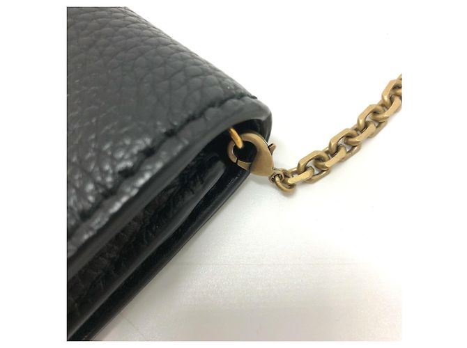 Borsa a spalla in pelle nera Christian Dior Nero - vista 6