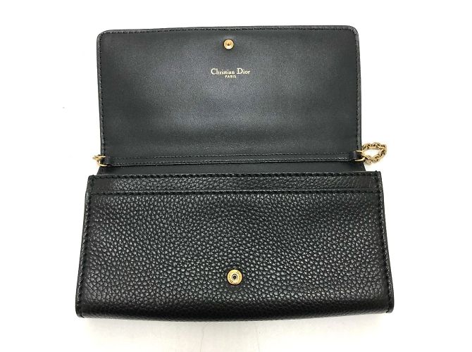 Borsa a spalla in pelle nera Christian Dior Nero - vista 8