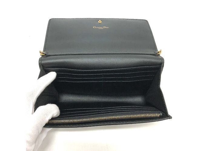Borsa a spalla in pelle nera Christian Dior Nero - vista 9
