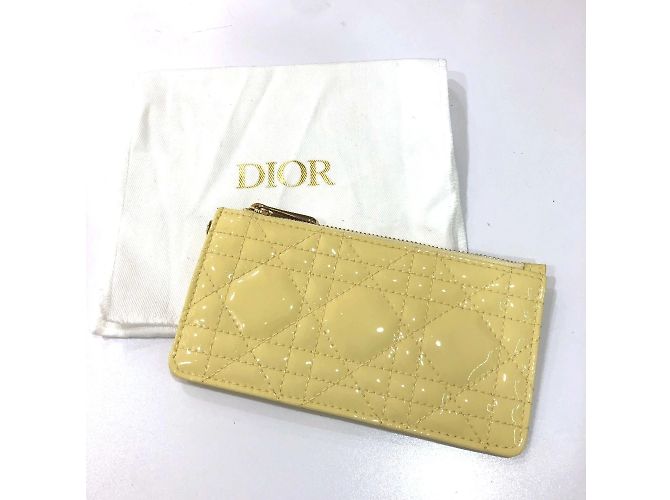 Monedero de charol Cannage Christian Dior Beige - vista 11