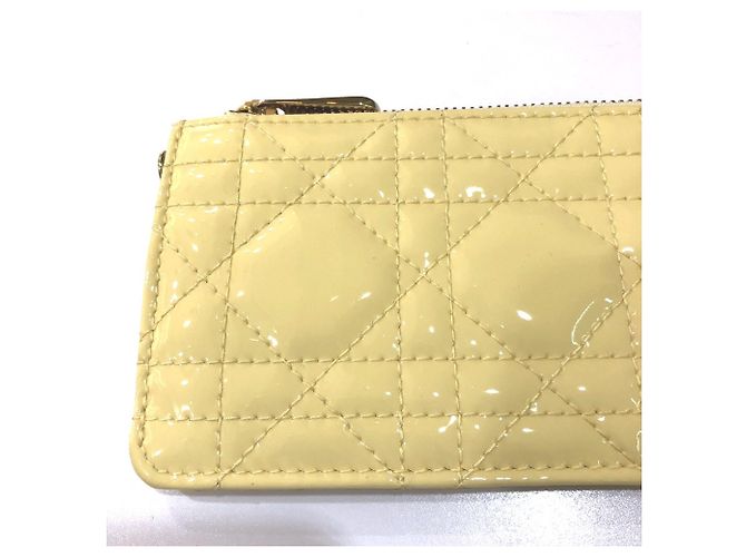 Monedero de charol Cannage Christian Dior Beige - vista 5