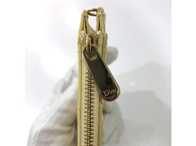 Monedero de charol Cannage Christian Dior Beige - vista 7