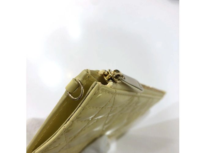 Monedero de charol Cannage Christian Dior Beige - vista 8