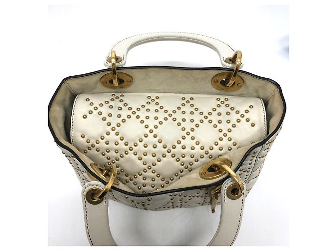 Borsa Cannage Christian Dior Bianco - vista 14