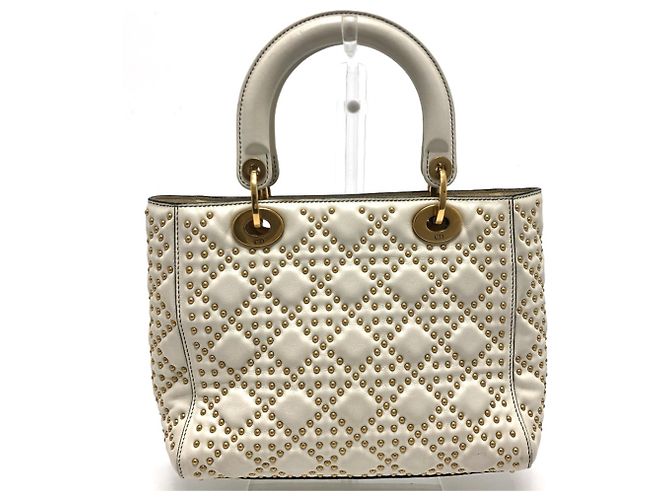 Borsa Cannage Christian Dior Bianco - vista 2