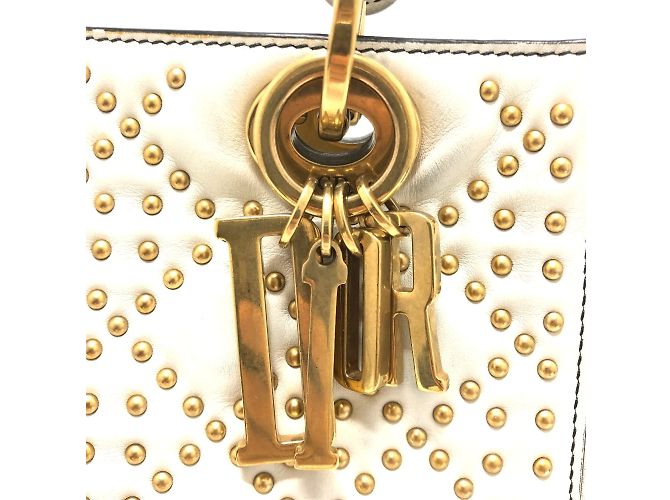 Borsa Cannage Christian Dior Bianco - vista 4