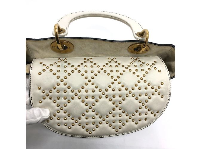 Borsa Cannage Christian Dior Bianco - vista 6
