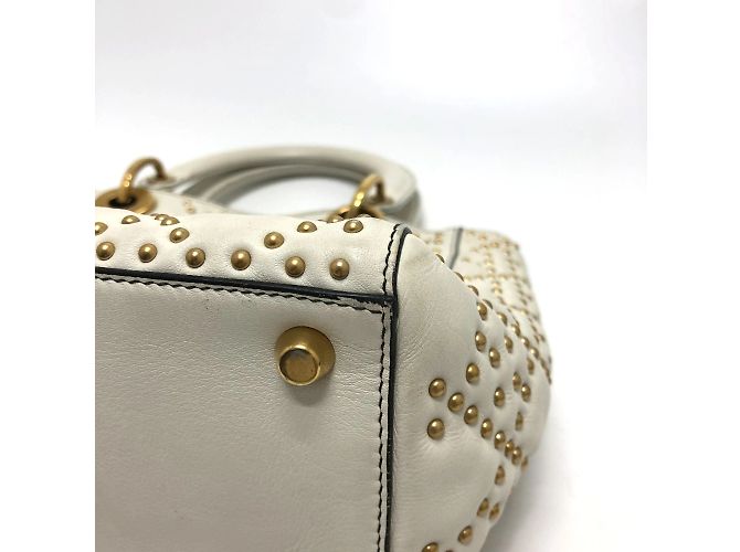 Borsa Cannage Christian Dior Bianco - vista 8