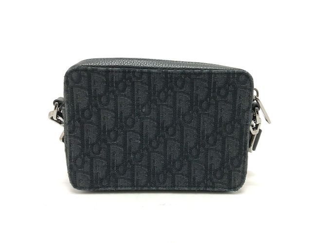 Borsa a spalla in tessuto blu navy Christian Dior - vista 2