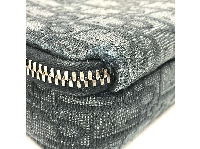 Borsa a spalla in tessuto blu navy Christian Dior - vista 5