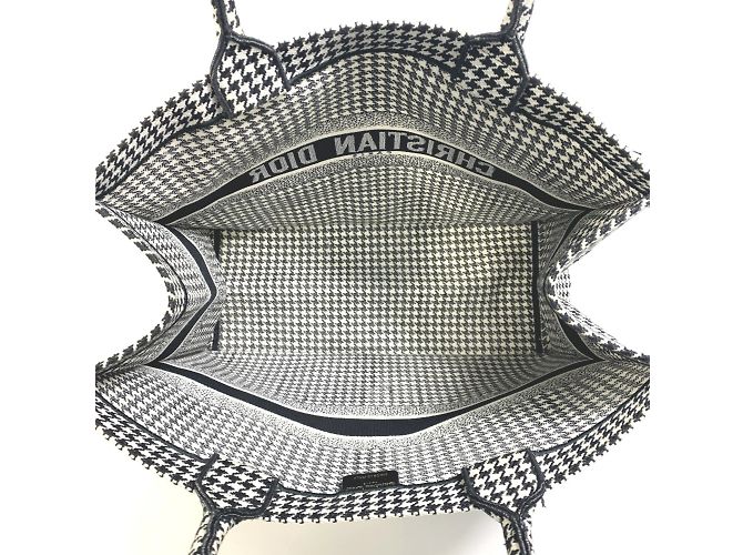 Borsa tote a scacchi Christian Dior Bianco - vista 11