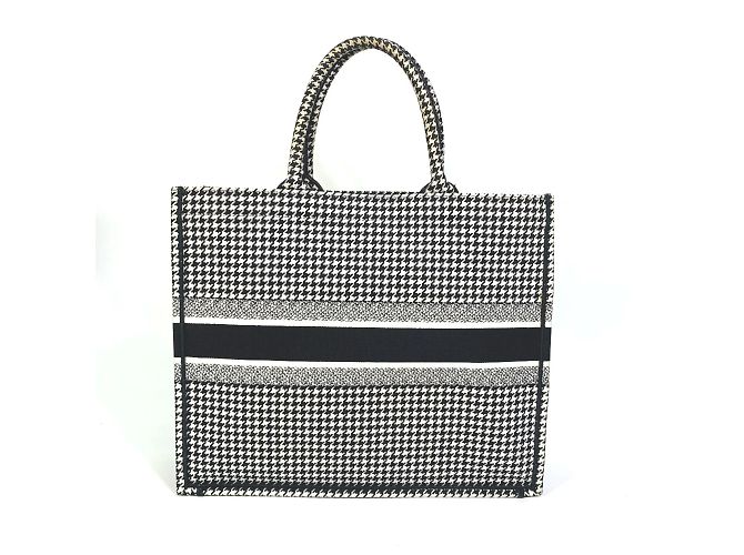 Borsa tote a scacchi Christian Dior Bianco - vista 2