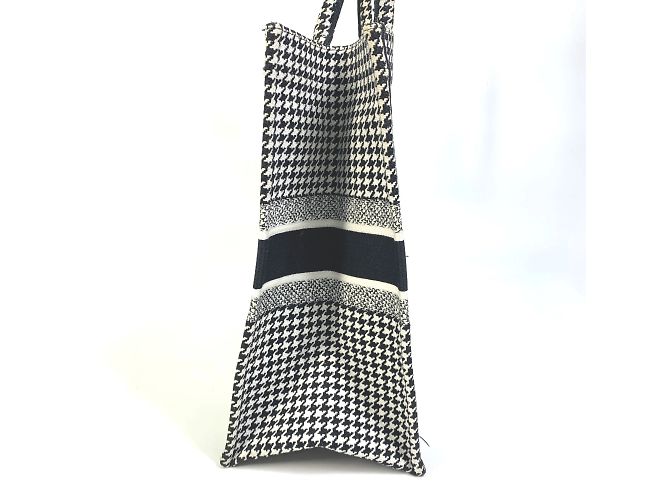 Borsa tote a scacchi Christian Dior Bianco - vista 3