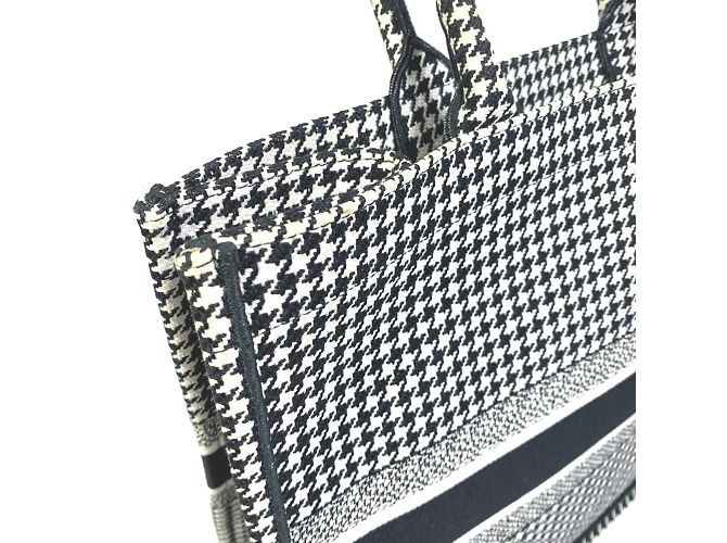 Borsa tote a scacchi Christian Dior Bianco - vista 5
