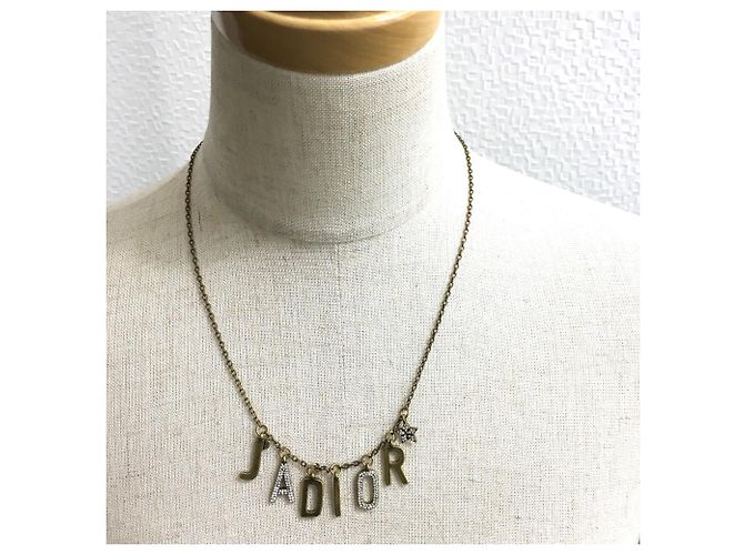 Colar de strass banhado a ouro Christian Dior Dourado - vista 2