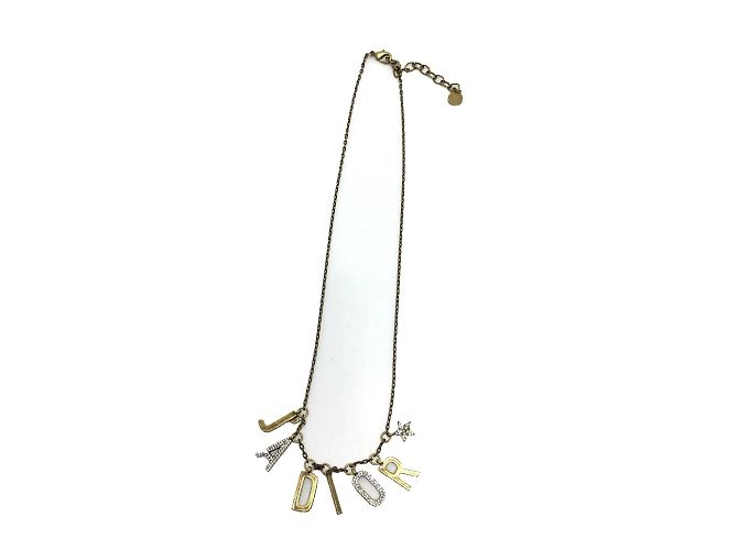 Colar de strass banhado a ouro Christian Dior Dourado - vista 3