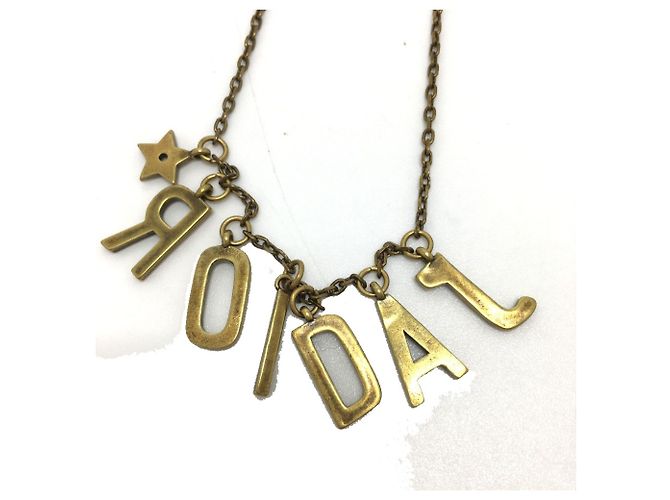 Colar de strass banhado a ouro Christian Dior Dourado - vista 5