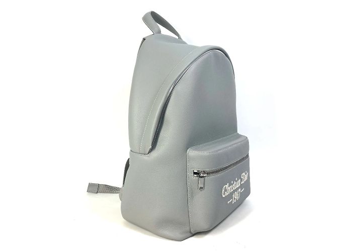 Sac à dos en cuir gris Christian Dior Marron - vue 3