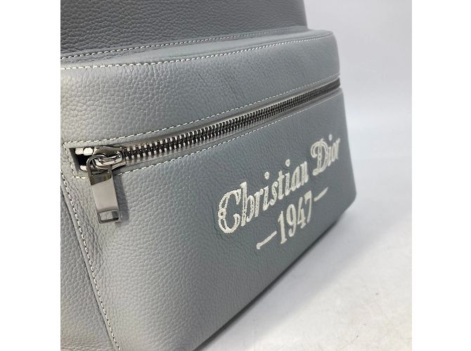 Sac à dos en cuir gris Christian Dior Marron - vue 5