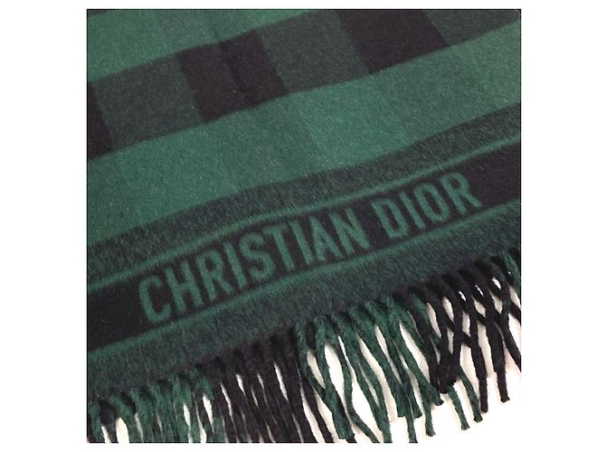 Stola in lana verde Christian Dior - vista 2