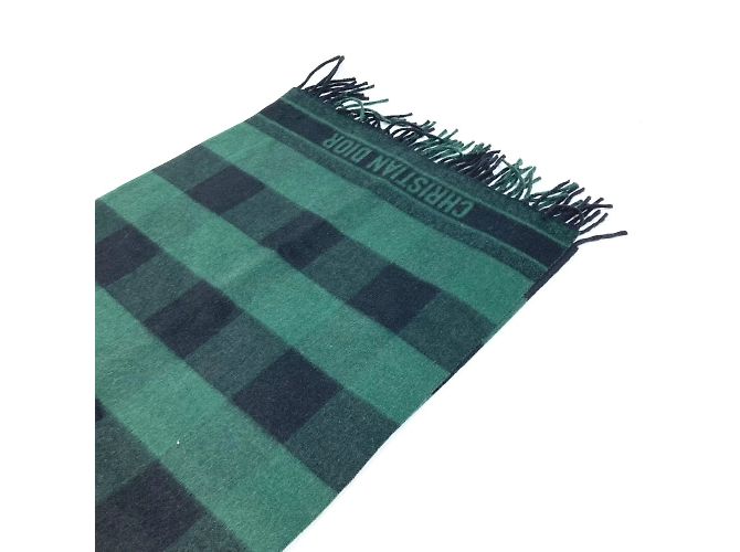 Stola in lana verde Christian Dior - vista 5