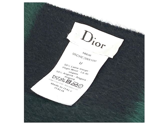 Stola in lana verde Christian Dior - vista 7