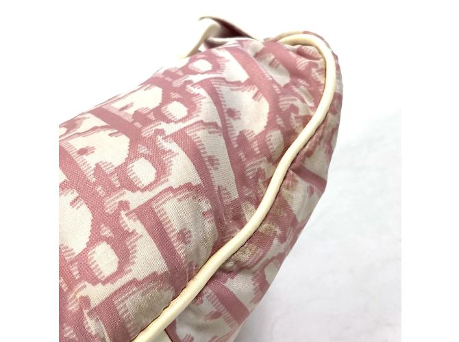 Borsa a spalla in tessuto rosa Christian Dior - vista 10