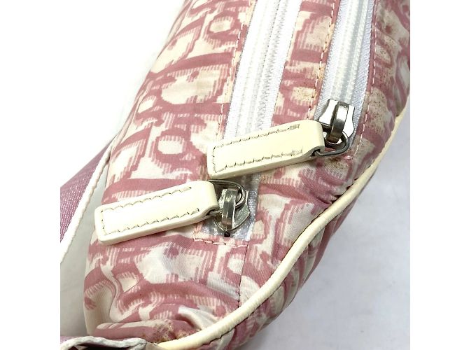 Borsa a spalla in tessuto rosa Christian Dior - vista 12