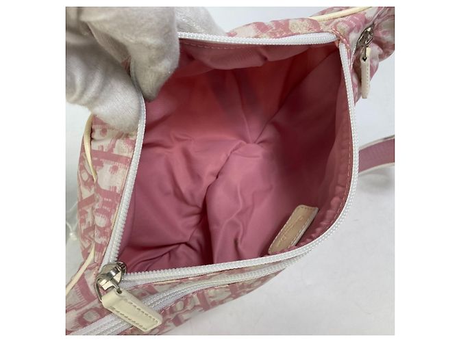 Borsa a spalla in tessuto rosa Christian Dior - vista 13