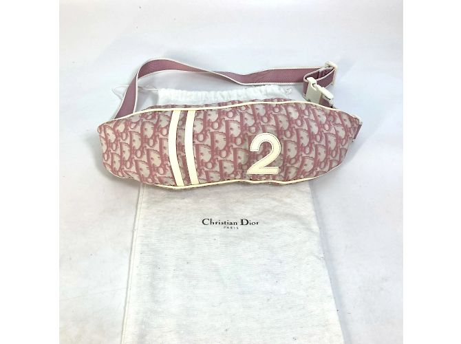 Borsa a spalla in tessuto rosa Christian Dior - vista 14