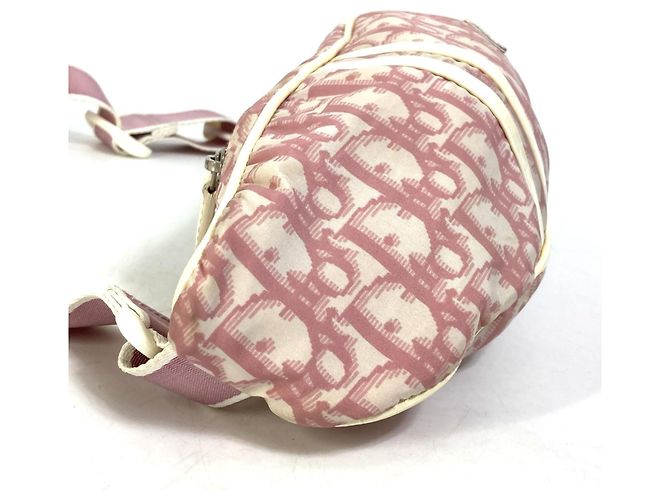 Borsa a spalla in tessuto rosa Christian Dior - vista 5