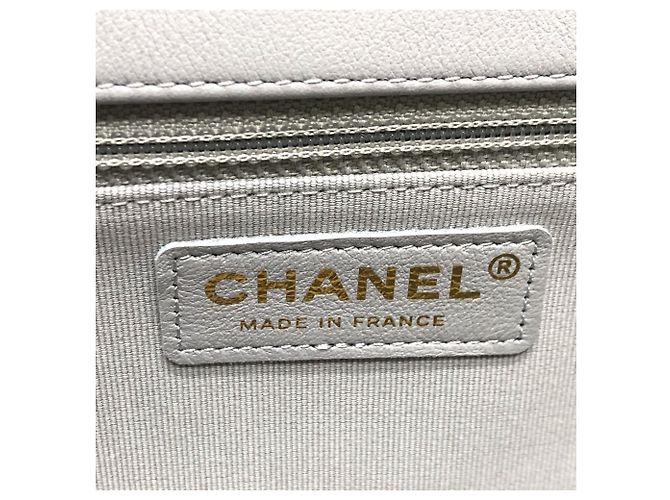 Borsa a spalla in pelle grigia Chanel Marrone - vista 13