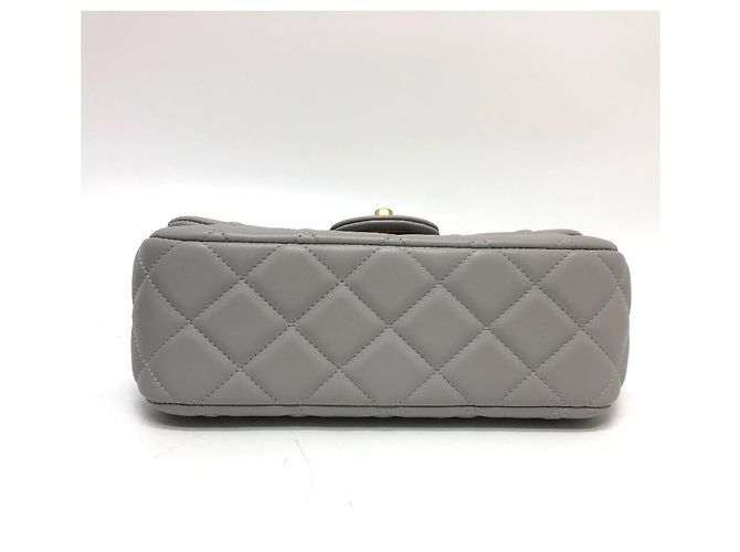 Borsa a spalla in pelle grigia Chanel Marrone - vista 4