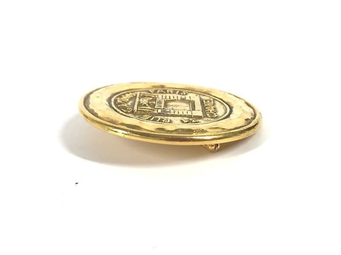Spilla rotonda vintage Cambon di Chanel D'oro - vista 3