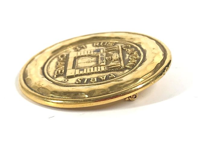 Spilla rotonda vintage Cambon di Chanel D'oro - vista 4