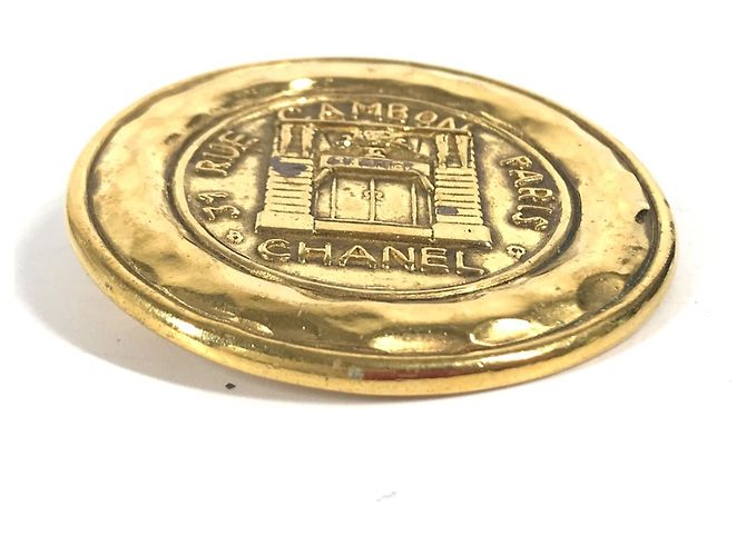 Spilla rotonda vintage Cambon di Chanel D'oro - vista 6