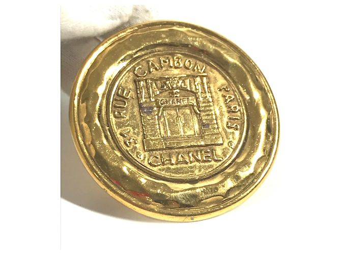 Spilla rotonda vintage Cambon di Chanel D'oro - vista 7