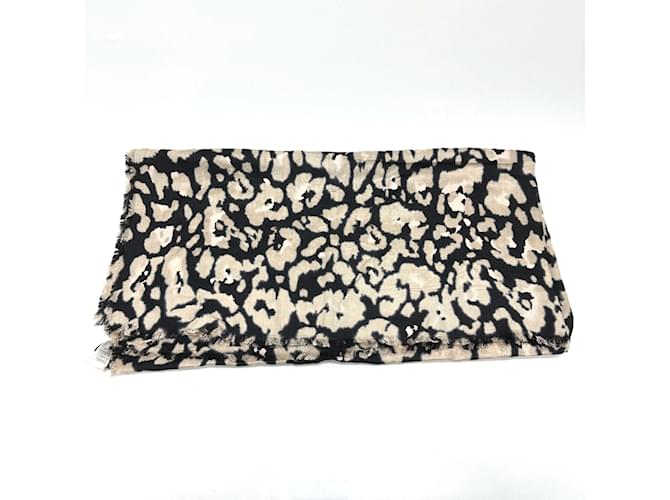 Sciarpa leopardata Christian Dior Beige - vista 3