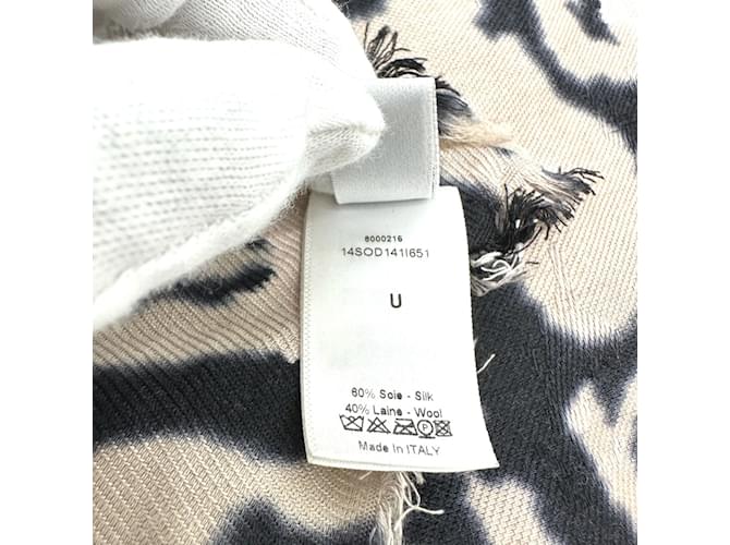 Sciarpa leopardata Christian Dior Beige - vista 9