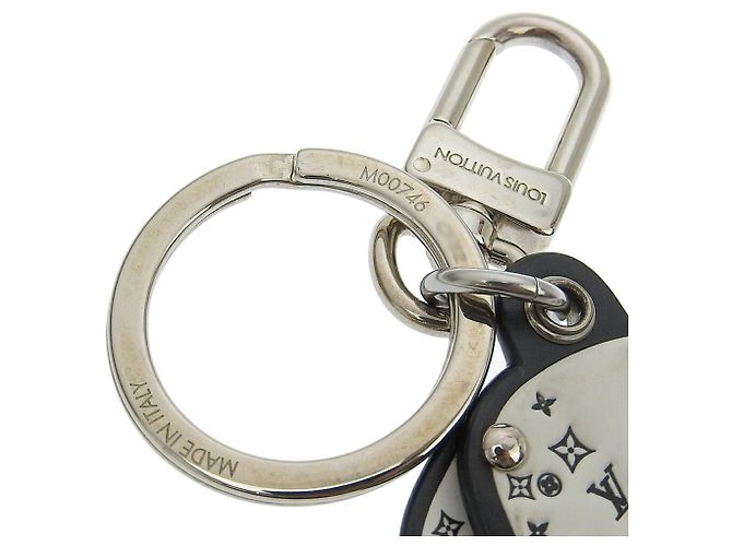 Portachiavi charm Monogram Louis Vuitton Nero Bianco Monogramma - vista 7
