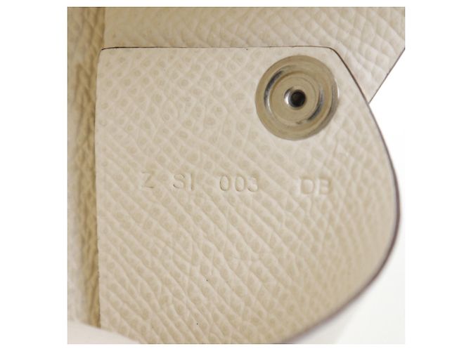 Hermès Tarjetero Hermes Calvi en cuero Epsom blanco - vista 9