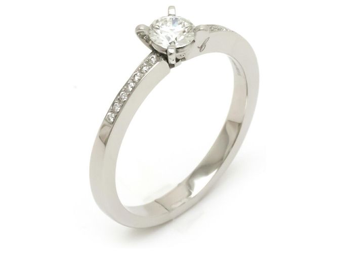 Anello di fidanzamento in platino e diamante Chopard - vista 2