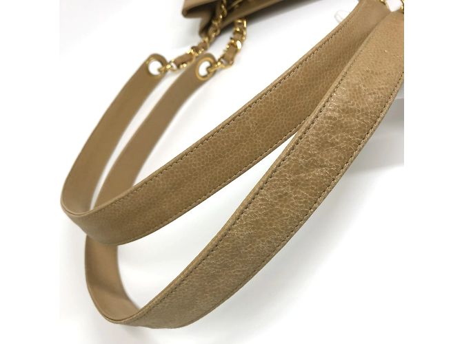 Borsa a spalla in pelle beige Chanel - vista 10